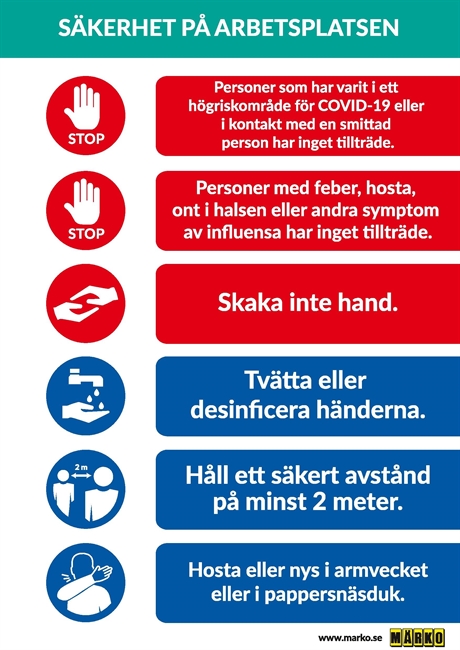 COVID-19 Säkerhet på arbetsplatsen 2, 150008